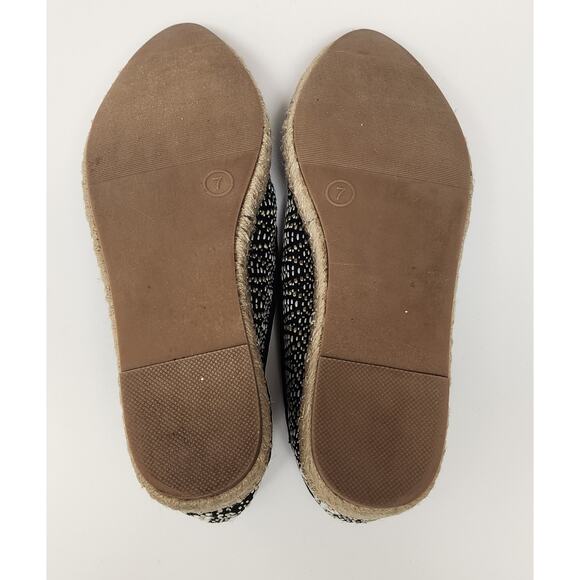 Universal Thread Espadrilles Flats Women's Casual Black Fabric Stitched Size 7 - Picture 6 of 8